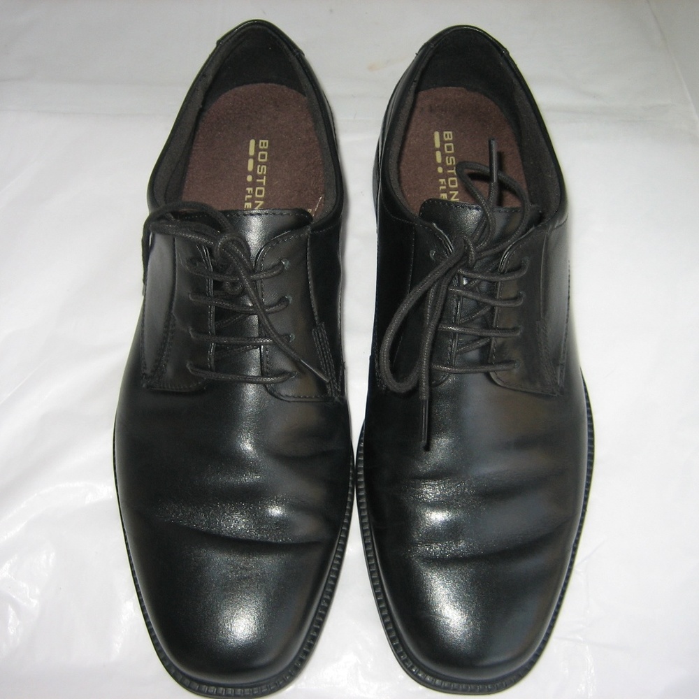 BOSTONIAN Flexlite Plain Toe Black Oxfords, 9 M